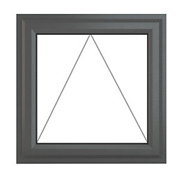 Crystal  Top Opening Clear Double-Glazed Casement Anthracite on White uPVC Window 610mm x 610mm