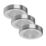 Sensio Zeta Round LED Cabinet Downlights Brushed Steel 6W 180lm 3 Pack