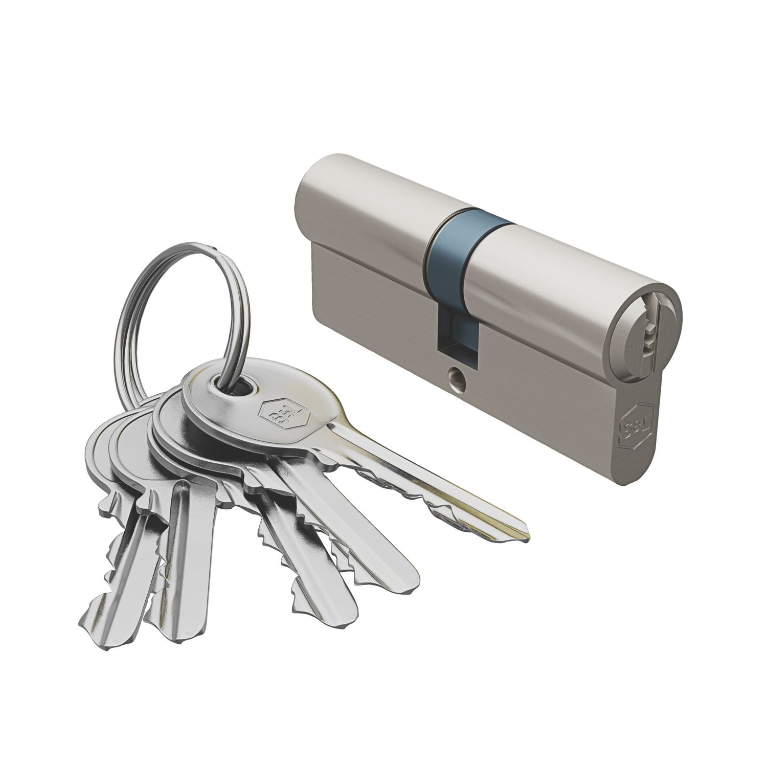 Smith & Locke 6-Pin Cylinder Lock 45-50 (95mm) Satin Nickel (516PX)