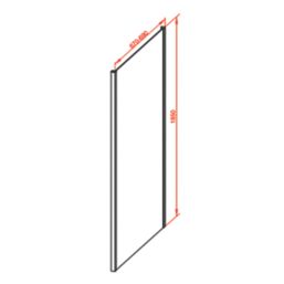 Semi-Framed Side Panel Polished Silver 700mm