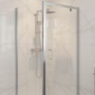 Semi-Framed Side Panel Polished Silver 700mm