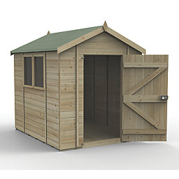 Forest Timberdale 6' 6" x 8' (Nominal) Apex Tongue & Groove Timber Shed with Base