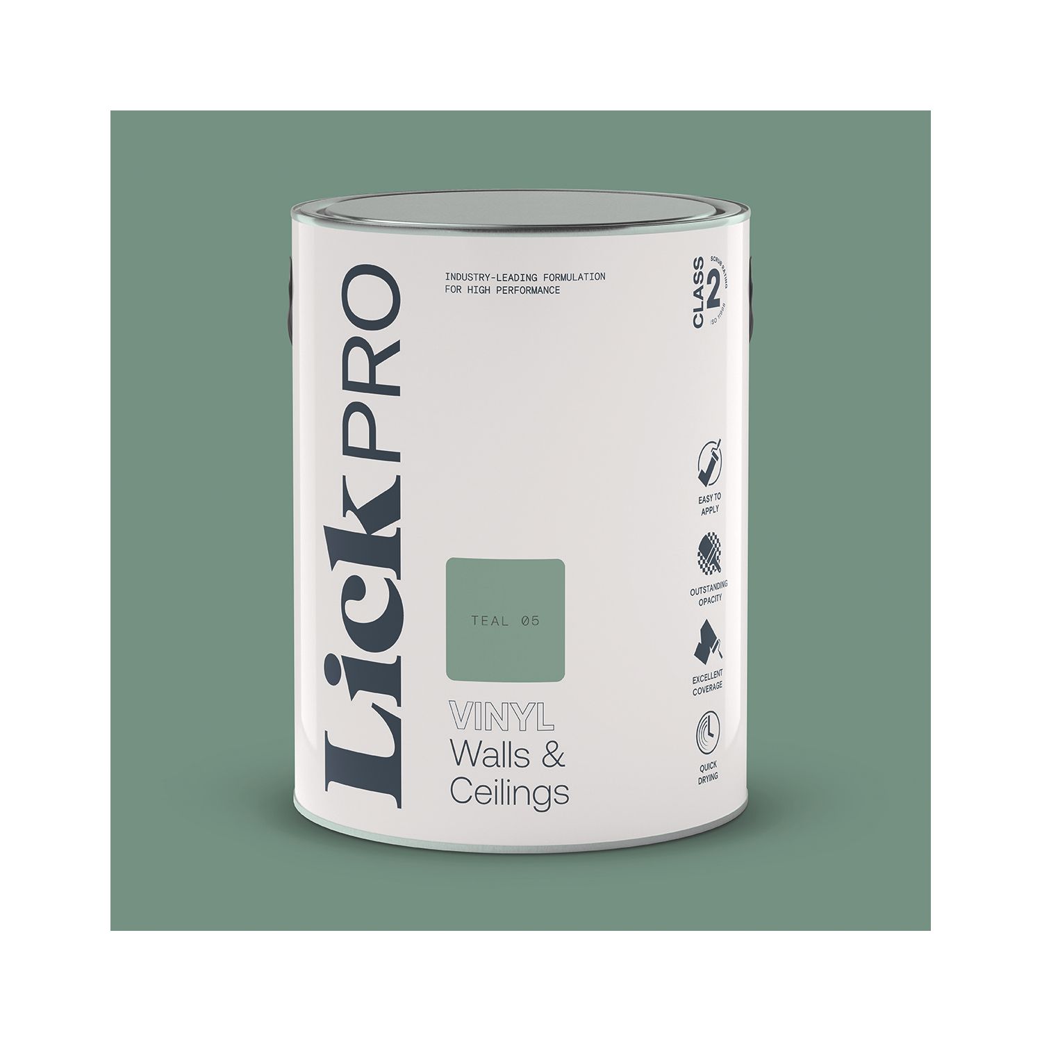 LickPro 5Ltr Teal 05 Vinyl Matt Emulsion Paint (516TM)