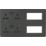 Knightsbridge SFR998AT 13A 4-Gang DP Combination Plate + 4.0A 18W 2-Outlet Type A & C USB Charger Anthracite with Black Inserts