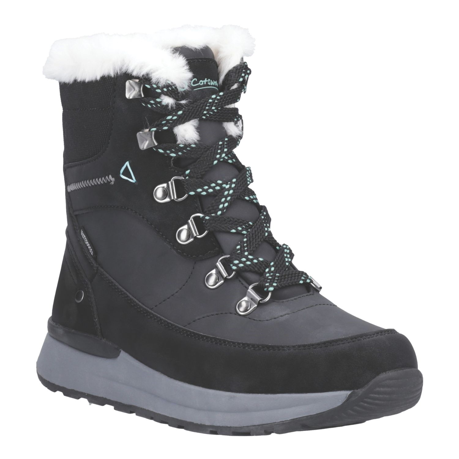 Cotswold Sheephouse Size 3 Womens Black Waterproof Lace & Zip Non Safety Work Boots (516XE)