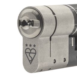 Smith & Locke Fire Rated 3 Star Diamond Double Cylinder Lock 35-35 (70mm) Satin Nickel