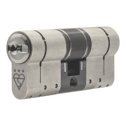 Smith & Locke Fire Rated 3 Star Diamond Double Cylinder Lock 35-35 (70mm) Satin Nickel