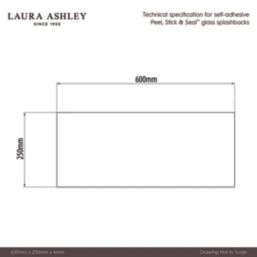 Laura Ashley Mr Jones Self-Adhesive Bathroom Splashback Gloss Metallic Charcoal 250mm x 600mm x 4mm