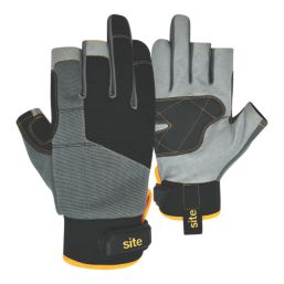 Site SWG312 3 Finger Performance Gloves Grey / Black / Gold Large