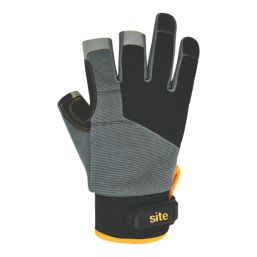 Site SWG312 3 Finger Performance Gloves Grey / Black / Gold Large
