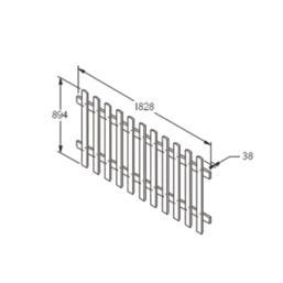 Forest Pale Picket  Fence Panels Golden Brown 6' x 3' Pack of 5
