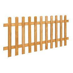 Forest Pale Picket  Fence Panels Golden Brown 6' x 3' Pack of 5