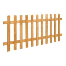 Forest Pale Picket  Fence Panels Golden Brown 6' x 3' Pack of 5