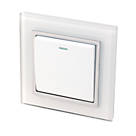 Retrotouch Crystal 10A 1-Gang 2-Way Light Switch  White Glass