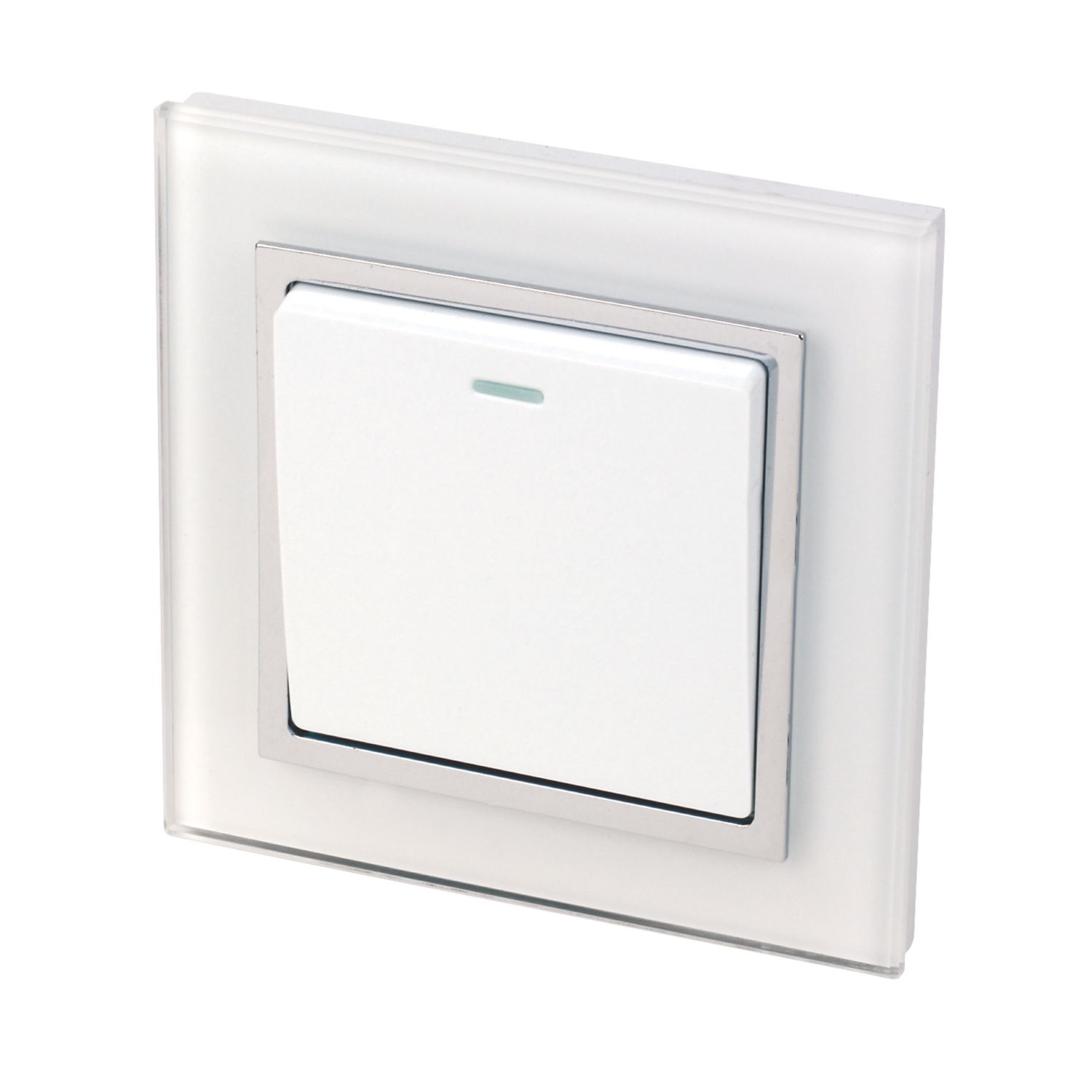Retrotouch Crystal 10A 1-Gang 2-Way Light Switch White Glass (5177J)