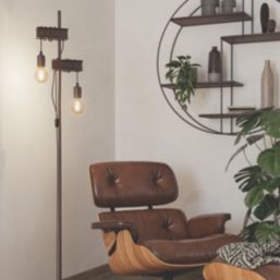 Eglo Townshend 4 Floor Lamp Black/Antique Brown