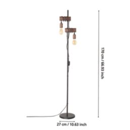 Eglo Townshend 4 Floor Lamp Black/Antique Brown