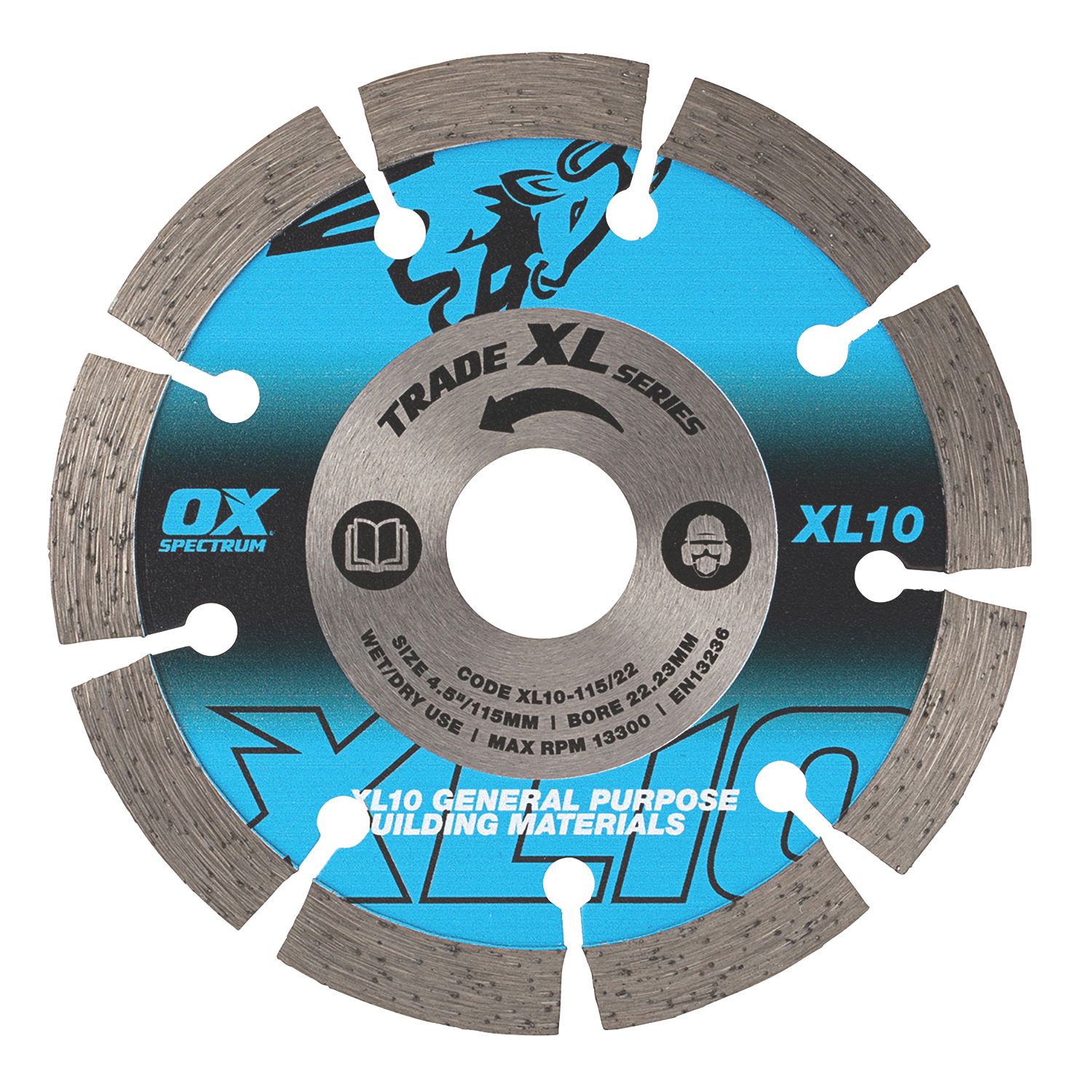 OX Trade XL-10 Masonry Segmented Diamond Blade 115mm x 22.23mm (517HR)