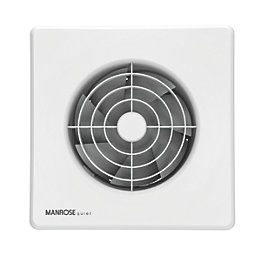 Manrose Quiet Fan X5/ QF100PIRX5OP 100mm (4") Axial Bathroom Extractor Fan with Timer White 220-240V