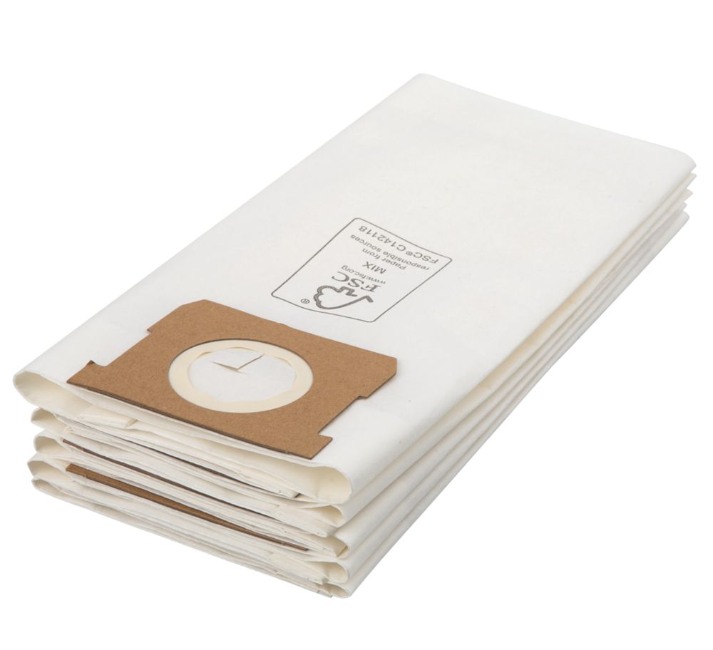 Titan 30Ltr Dry Vacuum Cleaner Dust Bags 5 Pack Screwfix