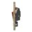 Contactum Lyric 32A 1-Gang DP Control Switch & Flex Outlet Brushed Brass  with Black Inserts