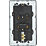 Knightsbridge  45A 2-Gang DP Control Switch Anthracite with LED