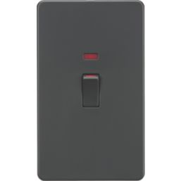 Knightsbridge  45A 2-Gang DP Control Switch Anthracite with LED