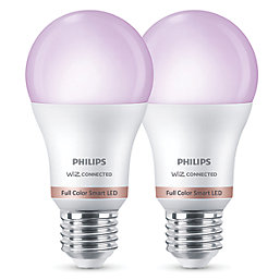 Philips  ES E27 RGB & White LED Smart Light Bulb 8W 806lm 2 Pack