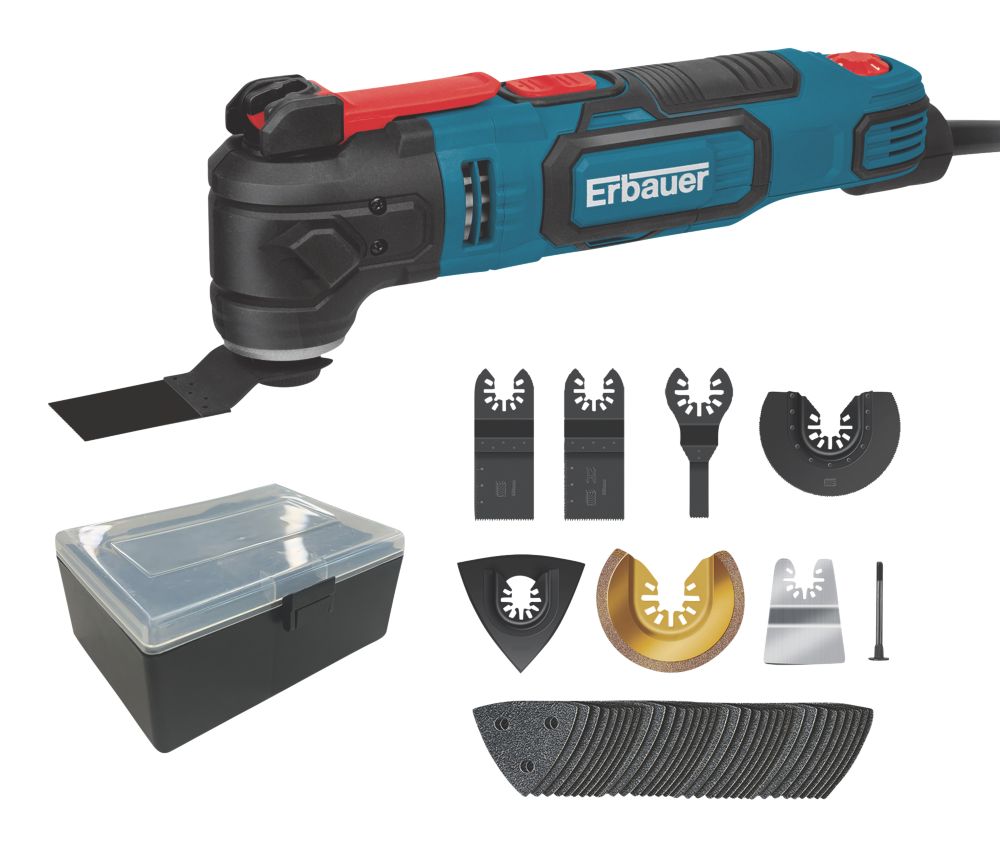 Refurb Erbauer EMT300QC 300W Electric MultiTool Kit 230240V Screwfix