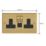Varilight  13A 2-Gang 1P+N Switched Socket + 4A 20W 2-Outlet Type A & C USB Charger Polished Brass with Black Inserts