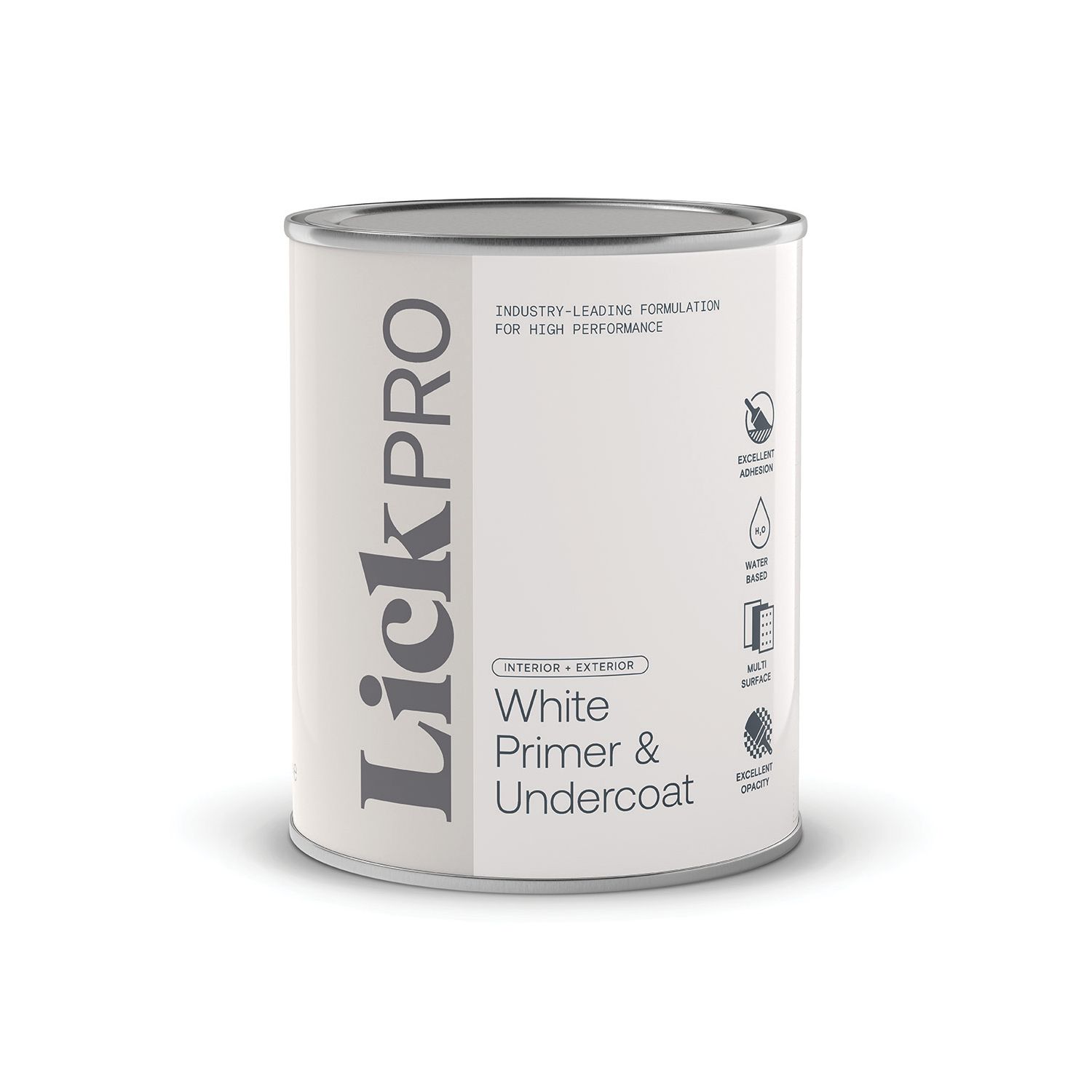 LickPro 1Ltr White Matt Interior & Exterior Multi Surface Primer Undercoat (518GE)