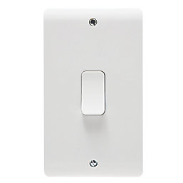 Crabtree Instinct 50A 2-Gang DP Control Switch White with LED