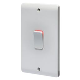 Crabtree Instinct 50A 2-Gang DP Control Switch White with LED