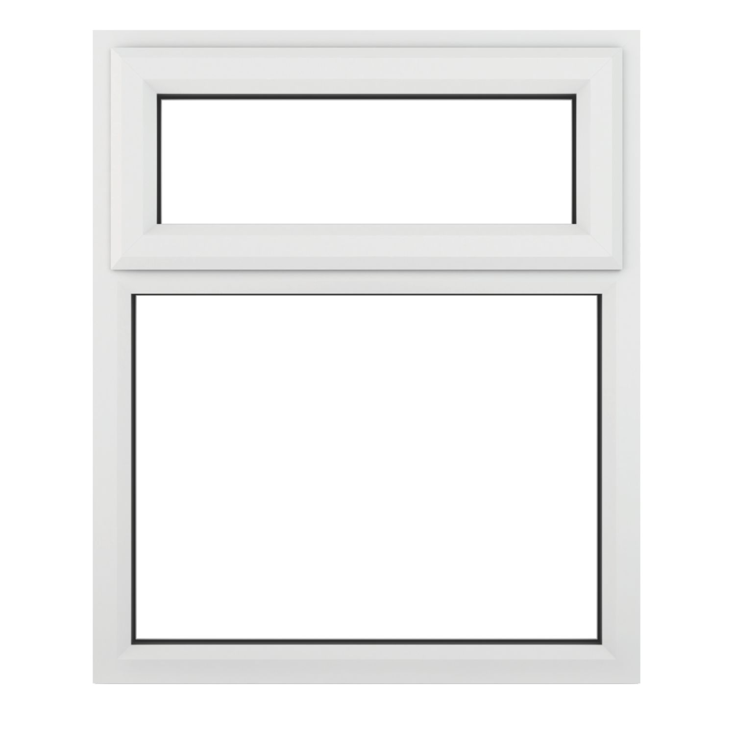 Crystal Top Opening Clear Triple-Glazed Casement White uPVC Window 905mm x 1040mm (518JM)