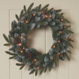 Blitzen 500mm Indoor LED Pre Lit Artificial Christmas Wreath