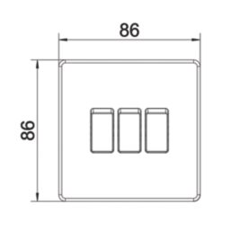 LAP  20A 16AX 3-Gang 2-Way Light Switch  Polished Chrome