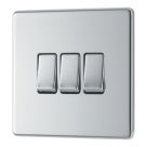 LAP  20A 16AX 3-Gang 2-Way Light Switch  Polished Chrome