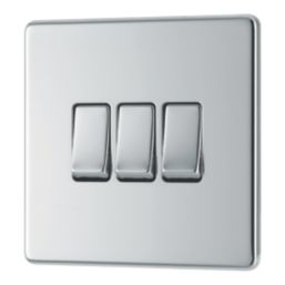 LAP  20A 16AX 3-Gang 2-Way Light Switch  Polished Chrome