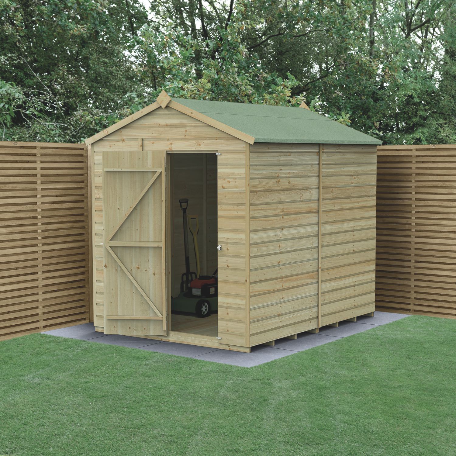 Forest Beckwood 6' x 7' 6" (Nominal) Apex Shiplap Timber Shed (518PW)