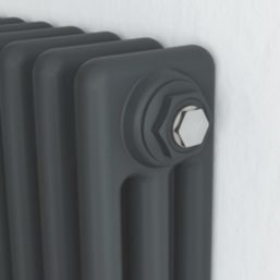 Azur 600mm x 650mm 2733BTU Anthracite Horizontal 3 Column Radiator
