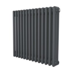 Azur 600mm x 650mm 2733BTU Anthracite Horizontal 3 Column Radiator