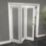 Green & Taylor  3-Door 1-Frosted Light Primed White Wooden Shaker Internal Bi-Fold Door 2060mm x 1794mm