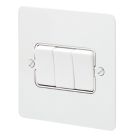 MK Edge 10AX 3-Gang 2-Way Light Switch  White