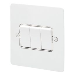 MK Edge 10AX 3-Gang 2-Way Light Switch  White