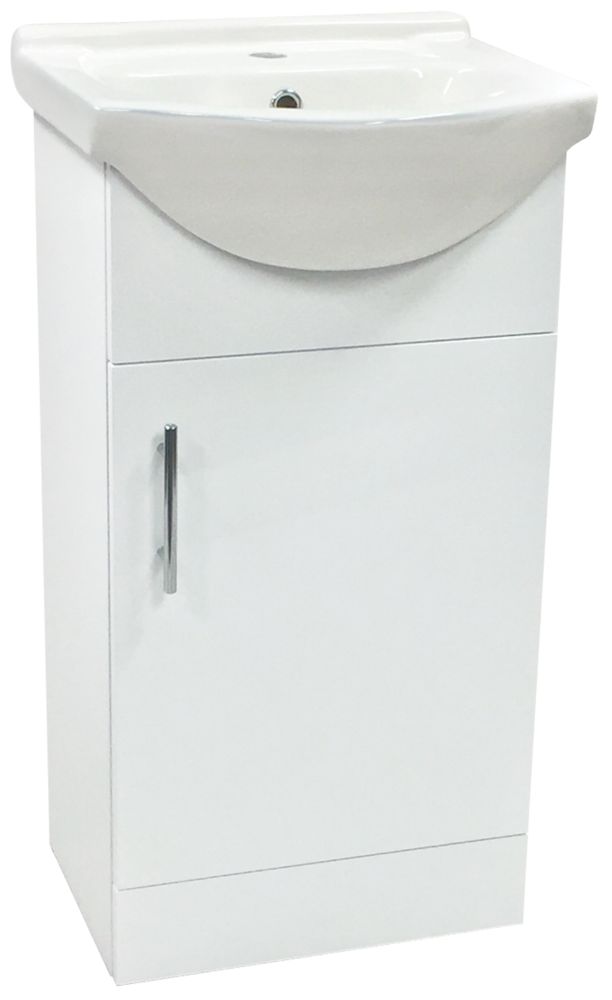 Cassellie Vanity Unit with Basin White Gloss 450 x 440 x 840mm ...