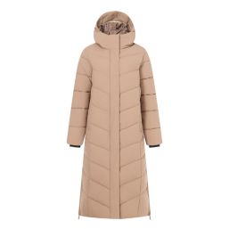 Regatta Eloria Womens Hooded Long Quilted Coat Mocha - 4S8 Size 16