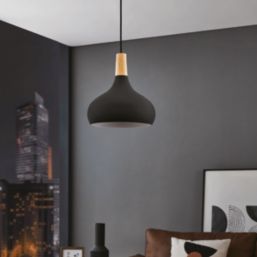 Eglo Sabinar 28cm Single Pendant Light Black/Brown