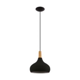 Eglo Sabinar 28cm Single Pendant Light Black/Brown