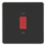 LAP  45A 1-Gang 2-Pole Cooker Switch Matt Black with LED with Red Inserts