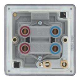 LAP  45A 1-Gang 2-Pole Cooker Switch Matt Black with LED with Red Inserts
